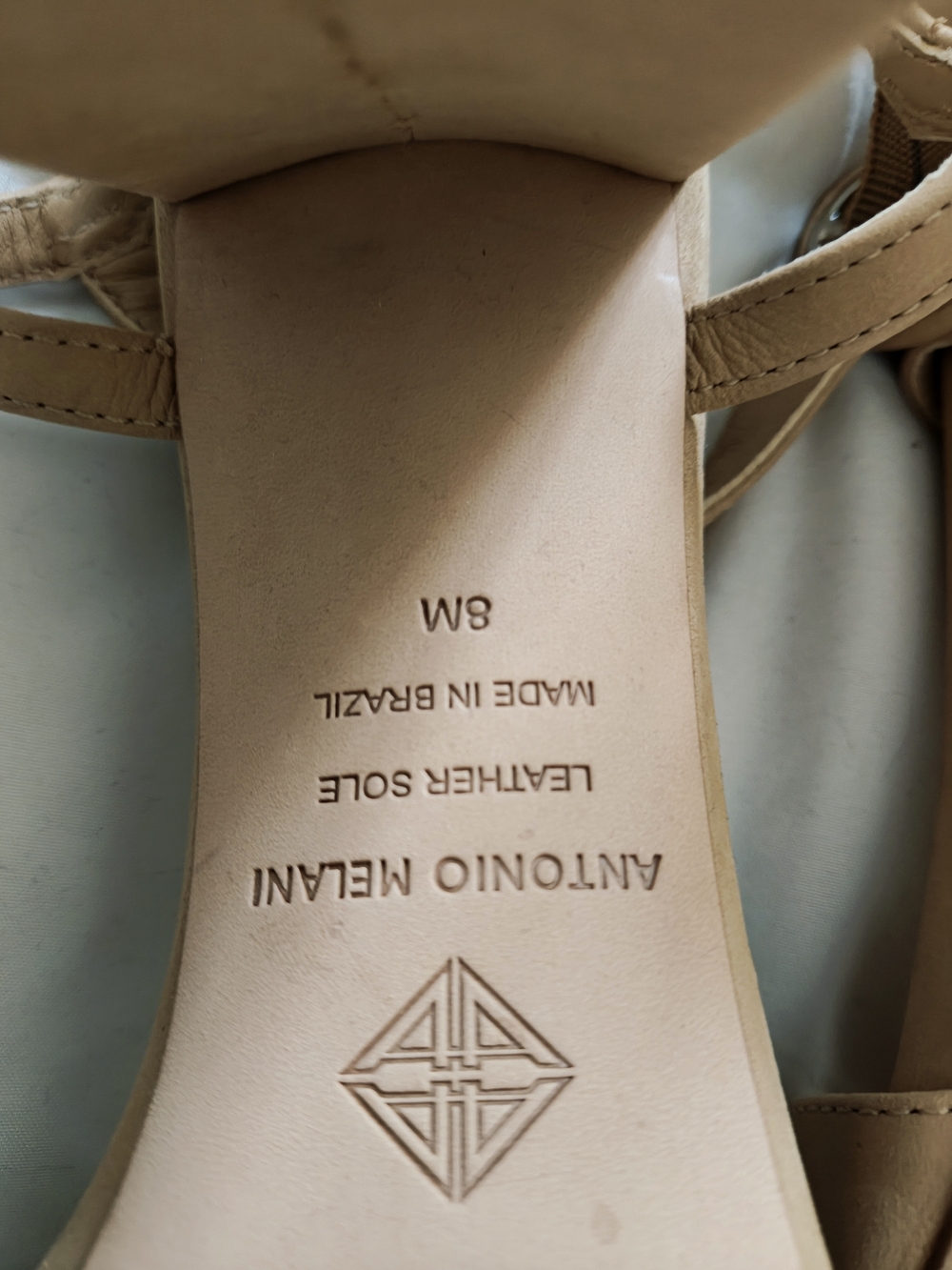 Antonio Melani Nude Beige Leather Sandals - Size 8M